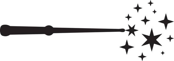 Magic Wand with Sparkling Stars Icon Illustration © IllustraStock