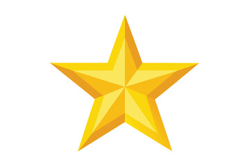 Shiny golden five pointed star vector graphic