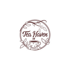 tea shop logo design vector 