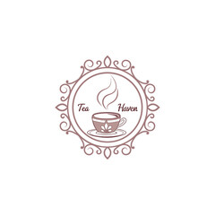 tea shop logo design vector 