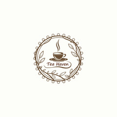 tea shop logo design vector 