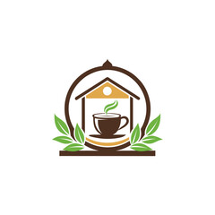 tea shop logo design vector 