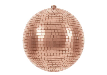 Isolated Sparkling Rose Gold Disco Ball