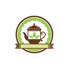 tea shop logo design vector 