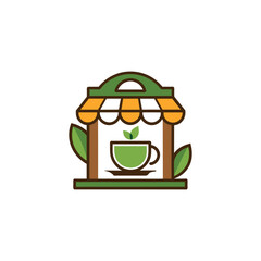 tea shop logo design vector 