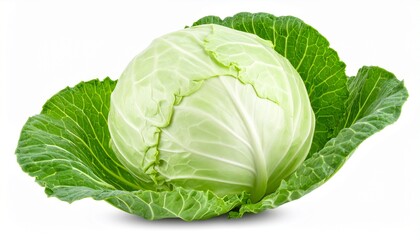 Fototapeta premium Fresh cabbage isolated on transparent white background