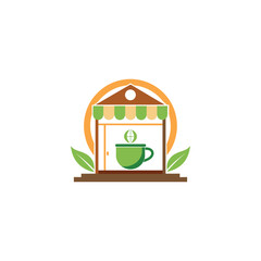 tea shop logo design vector 