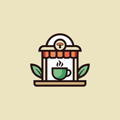 tea shop logo design vector 