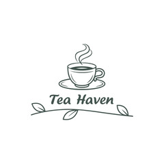 tea shop logo design vector 