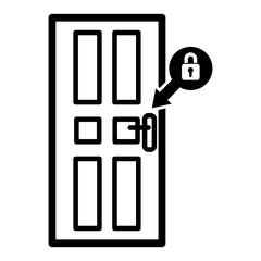 "Keep this door locked" sign / icon