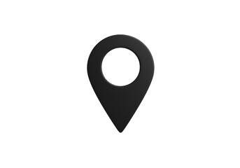 Isolated Black Map Pointer Location Pin Icon