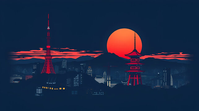 Tokyo the land rising sun,Stylish Slogan typography tee shirt design vector illustration.Clothing tshirt and other uses