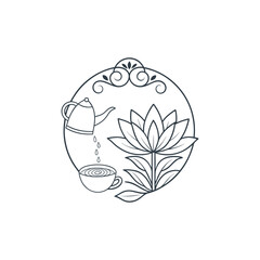 tea shop logo design vector 