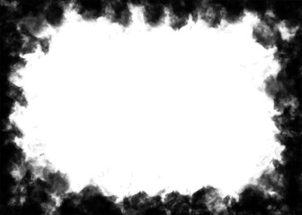 Fototapeta premium Abstract Black Ink Frame Border White Space for Text or Image