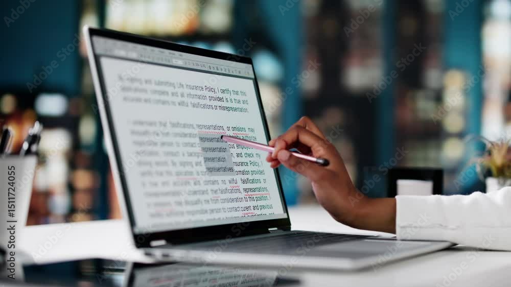 Fototapete Editing And Proofreading Script On Computer