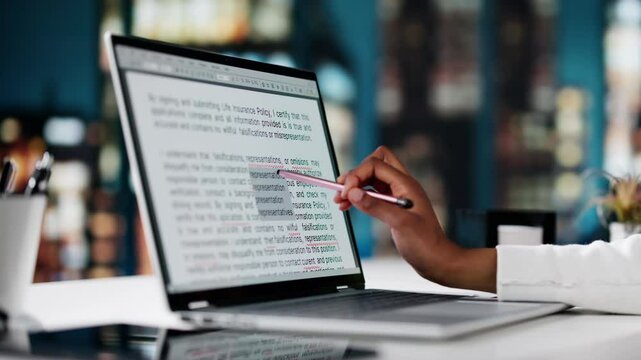 Editing And Proofreading Script On Computer