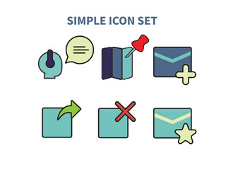 Simple Icon Set Teal Mail for Editable Purposes Communication and Messaging Services
