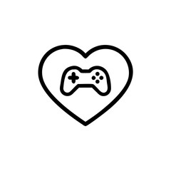 Obraz premium Game controller inside heart symbol in minimalist style 