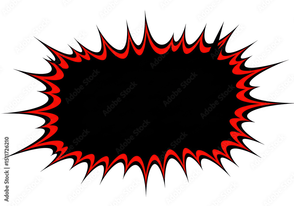 Aufkleber isolated red black burst shape with sharp edges