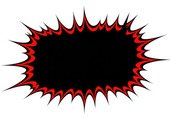 Isolated Red Black Burst Shape with Sharp Edges