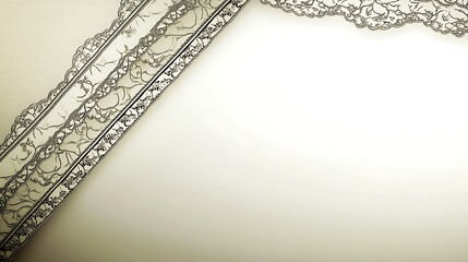 Elegant lace border on cream background