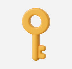golden key isolated on white