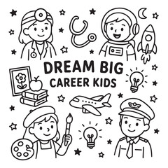 Dream Big Career Kids Illustration