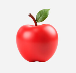 red apple with leaf