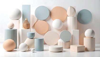 Muted pastel items displayed