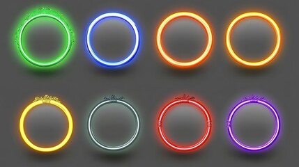 Neon Circle Frames