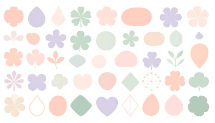 Abstract pastel shapes design