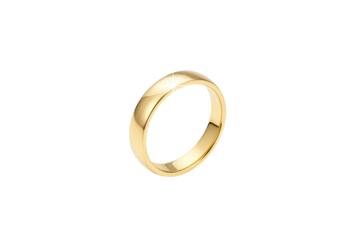 Isolated Classic Plain Gold Wedding Band Ring