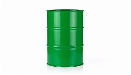 Green plastic barrel isolated on white background