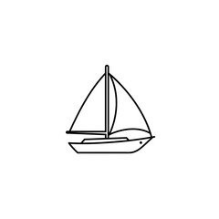Sailing Yacht Line Art Icon. (1)