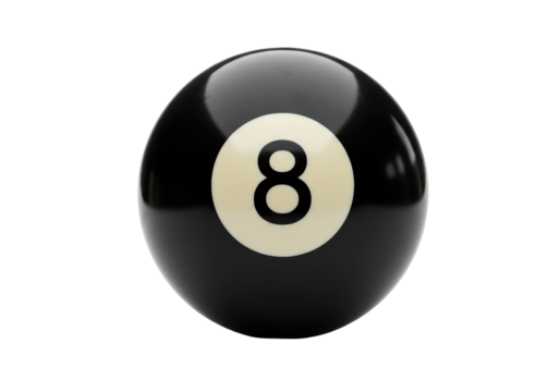 Isolated Black Eight Ball