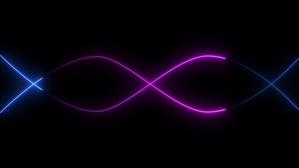 Glowing neon line light effect design. 4k illustration.