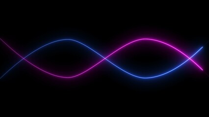 Glowing neon line light effect design. 4k illustration.