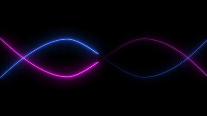 Glowing neon line light effect design. 4k illustration.