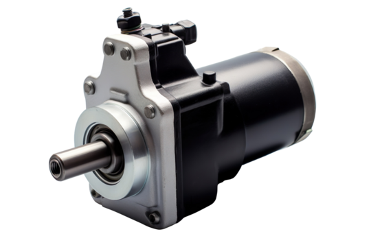 Antique late vintage automobile starter drive Bendix on a transparent background