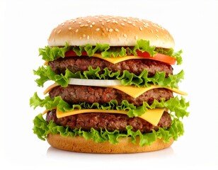 Hamburger stack isolated on white background 