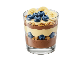 Isolated Layered Dessert Parfait with Fruit