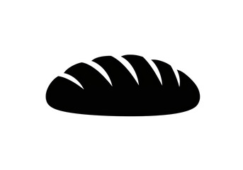 Isolated Black Bread Loaf Silhouette Simple