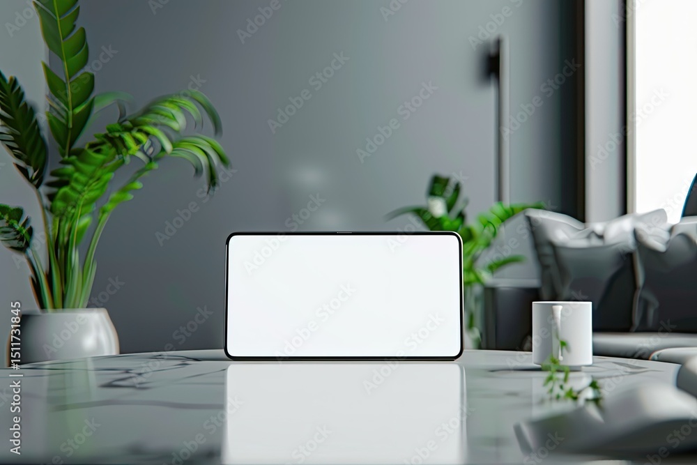 Fototapete clear pixel visual of 3d rendering of device background
