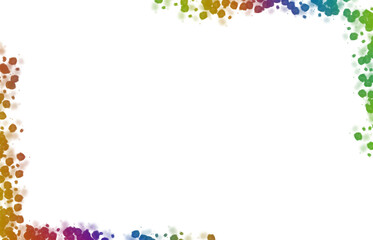 Colorful Watercolor Frame With Vibrant Splashes on a White transparent Background