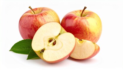 Honeycrisp apples isolated white background