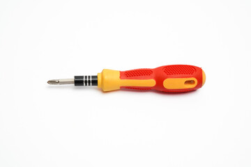 Close-up of Screwdriver Tool on White Background