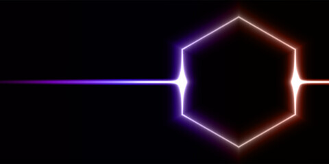 Abstract polygon neon shine effect, fantasy background. Basic RGB © Dodik