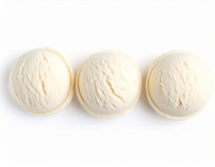 Ice cream top view isolated white background