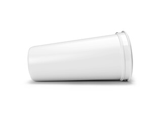 3D Illustration of Blank White Tumbler Cup Mockup Scene on Isolated White Background