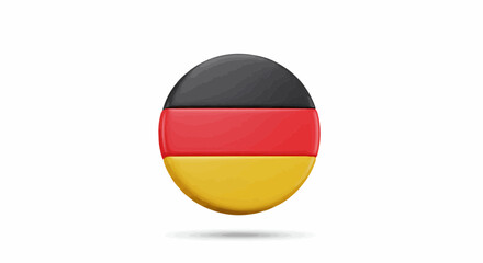Obraz premium German flag design in a circular form with a slight 3D effect, showcasing its symbolic tricolor composition. The black, red, and yellow stripes are neatly arranged